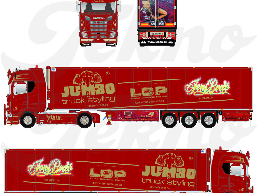 Tekno Tekno Scania Next Gen S-Highline with 3-axle reefer trailer JENS BODE