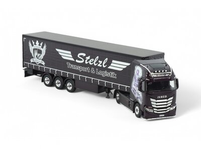 Tekno Tekno Iveco S-Way with 3-axle curtainside trailer STELZL