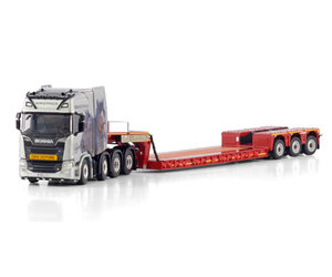 WSI 1/50 Scania 8x4 Lowloader 3ac 軍用 for WSI FOR SCANIA R CR20H 8X4 LOWLOADER-4 AXLE+DOLLY-2 AXLE