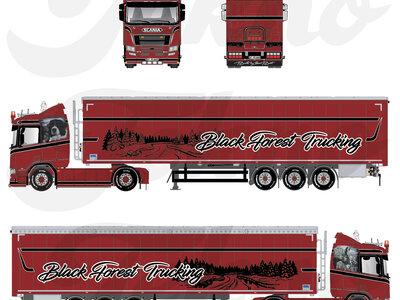 Tekno Tekno Scania Next Gen R 4x2 with 3-axle walking floor trailer BLACK FOREST TRUCKING