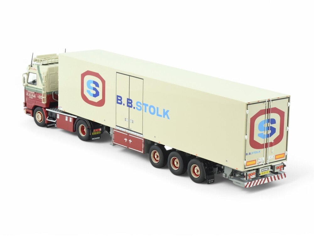 Tekno Tekno Scania 143M-450 streamline with 3-axle reefer trailer B.B. STOLK