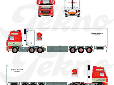 Tekno Tekno Volvo FH02 Globetrotter XL 6x2 met 3-assige koeloplegger P. BJARNE ANDERSEN