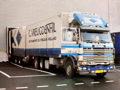 Tekno Scania 113M riged truck with 2-axle trailer C. VREUGDENHIL