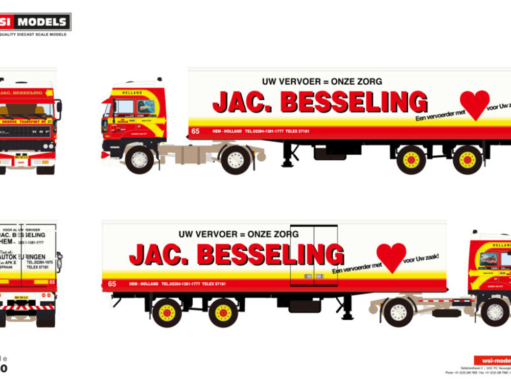 WSI WSI DAF 3300 Space Cab 4x2 met classic 2-as box trailer DRIEBAN