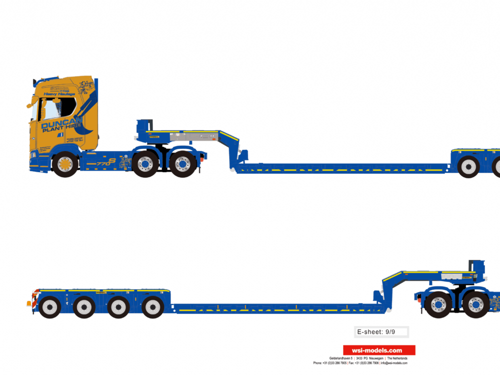 WSI WSI Scania 770S 6x4 with 4-axle lowbed lowloader DUNCAN PLANT New Cumnock Scotland