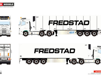 WSI WSI Volvo FH4 Sleeper cab 6x2 met 3-assige koeloplegger FREDSTAD