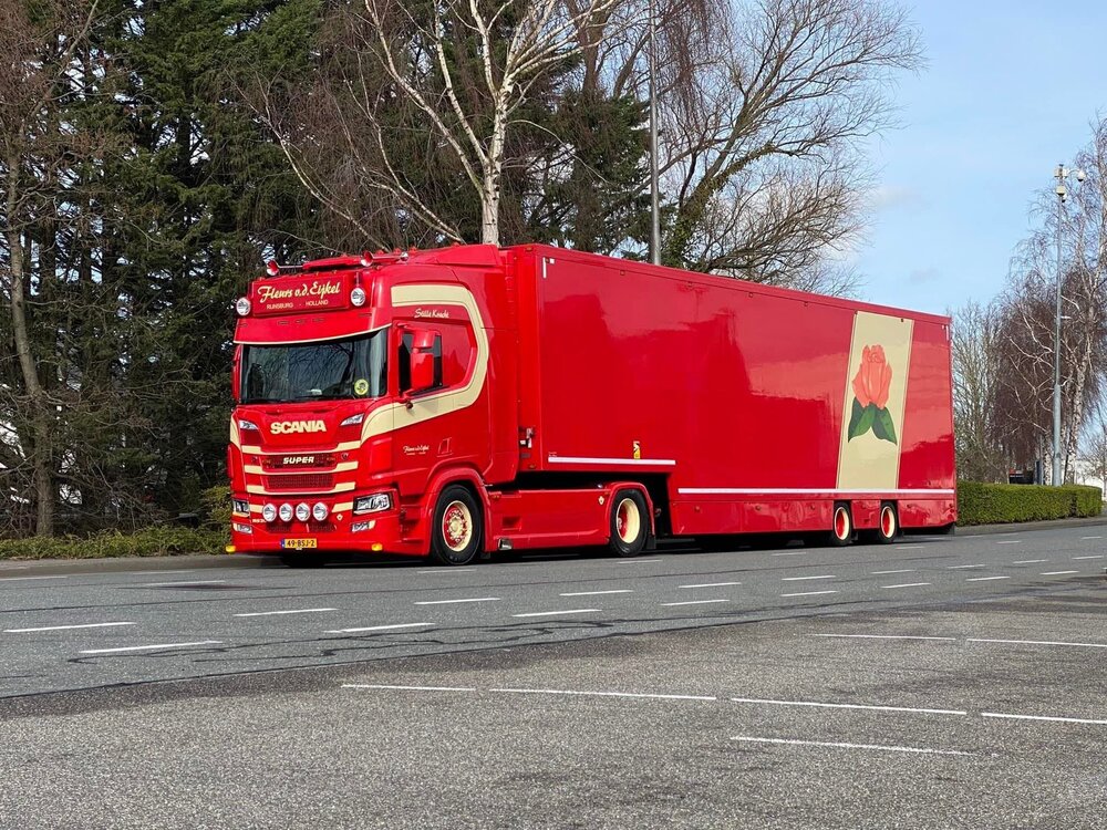Tekno Tekno Scania Next Gen R530 Highline with 2-axle flower trailer FLEURS VAN DEN EIJKEL