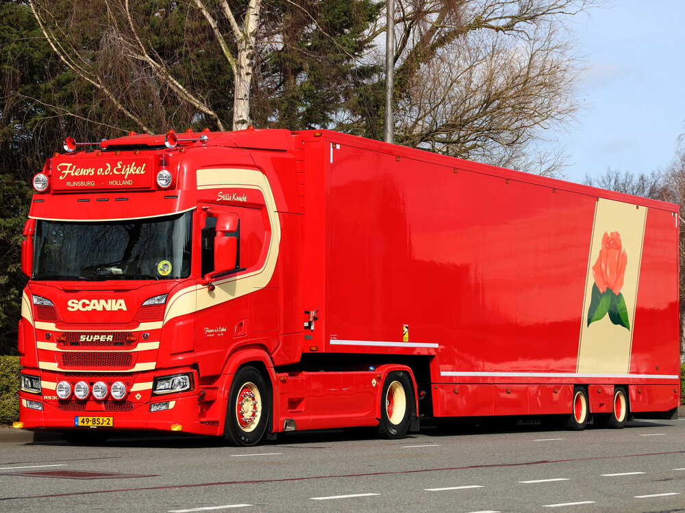 Tekno Tekno Scania Next Gen R530 Highline with 2-axle flower trailer FLEURS VAN DEN EIJKEL