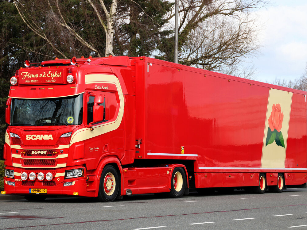 Tekno Tekno Scania Next Gen R530 Highline with 2-axle flower trailer FLEURS VAN DEN EIJKEL