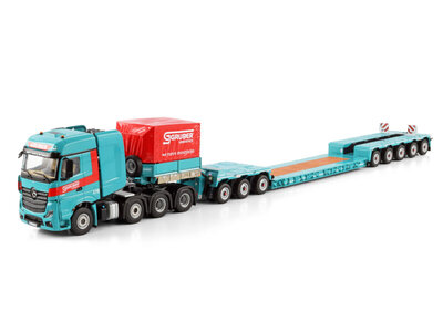 WSI WSI Mercedes- Benz Actros MP5 Big Space 8x4 met 5-assige dieplader + 3-assige dolly GRUBER