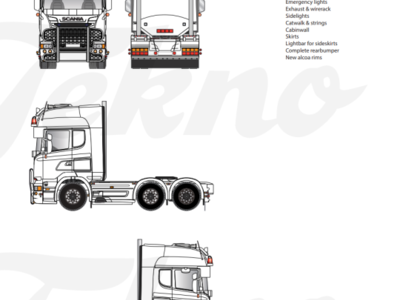 Tekno Tekno Scania R6 Streamline 6x2 incl. acc. Tractor kit