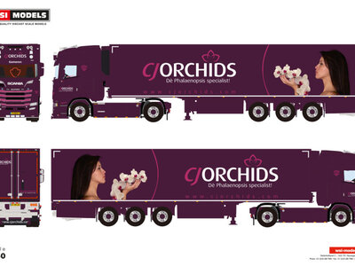 WSI WSI Scania S Highline 4x2 met 3-assige koeloplegger CJ ORCHIDS