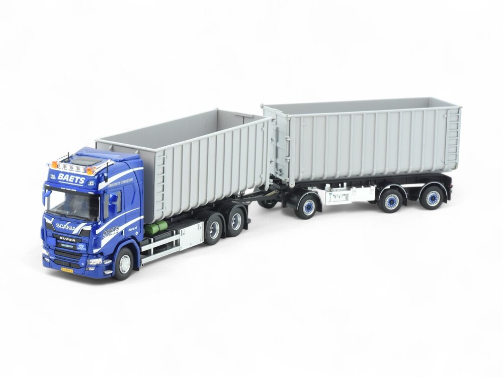 Tekno Tekno Scania Next Gen R530 motorwagen met NCH en widespread container aanhanger BAETS