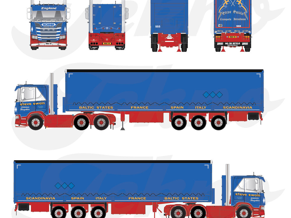 Tekno Tekno Scania Next Gen 660R with 3-axle tilt trailer STEVE SWAIN