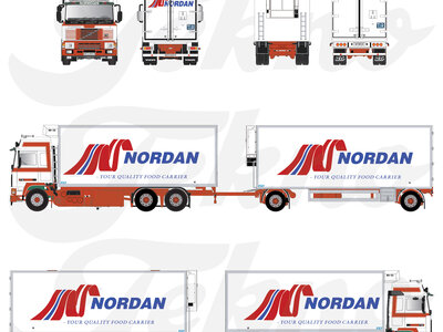 Tekno Tekno Volvo F16 Globetrotter rigid truck with 2-axle trailer NORDAN