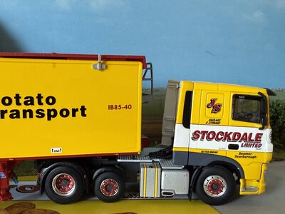 WSI WSI DAF 106XF 6x2 with 3-axle Belt Potato trailer JAMES STOCKDALE Yorkshire England