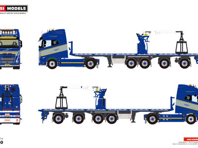 WSI WSI Volvo FH5 Globetrotter XXL 4x2 met 4-assige steen oplegger A. OLDENHUIS TRANSPORT