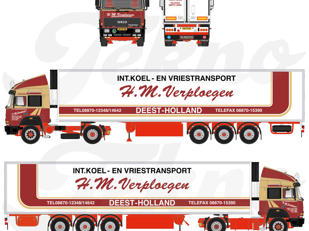 Tekno Tekno Iveco TurboStar met 3-assige koeloplegger H.M. VERPLOEGEN