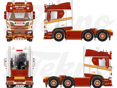 Tekno Tekno Scania Next Gen R-serie 6x2 sleepas trekker J. JENSEN