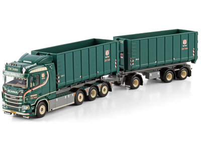 WSI WSI Scania R Normal 8x2 with 3-axle riged truck + hooklift  system + 2x 40m3 hooklift container OLAF JENSEN