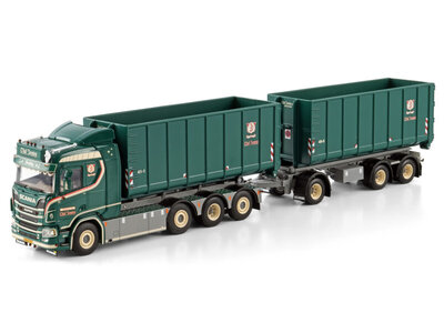WSI WSI Scania R Normal 8x2 with 3-axle riged truck + hooklift  system + 2x 40m3 hooklift container OLAF JENSEN