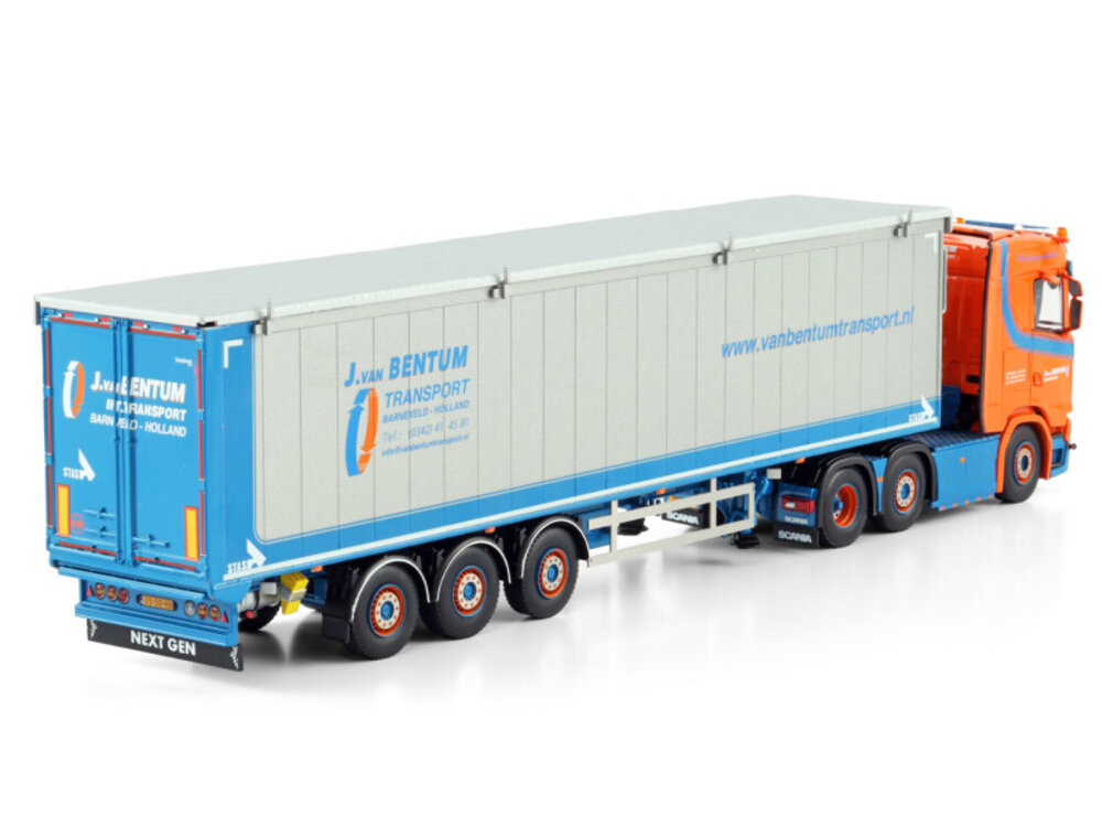 WSI WSI Scania S Normal 6x2 with 3-axle twin steer tipper trailer J. VAN BENTUM