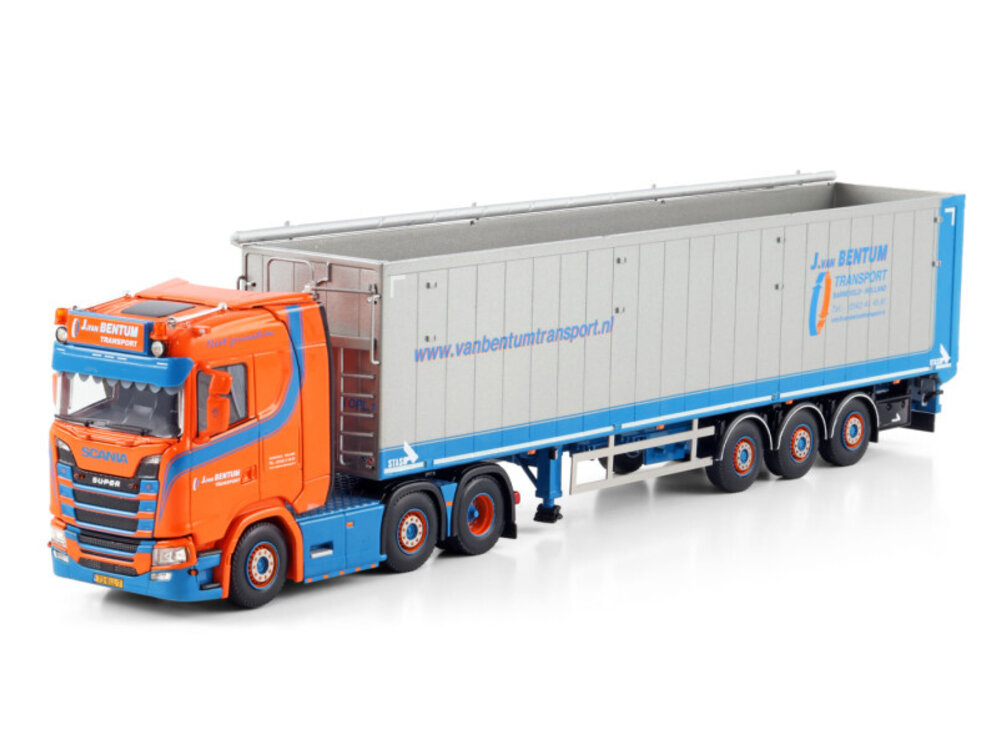 WSI WSI Scania S Normal 6x2 with 3-axle twin steer tipper trailer J. VAN BENTUM