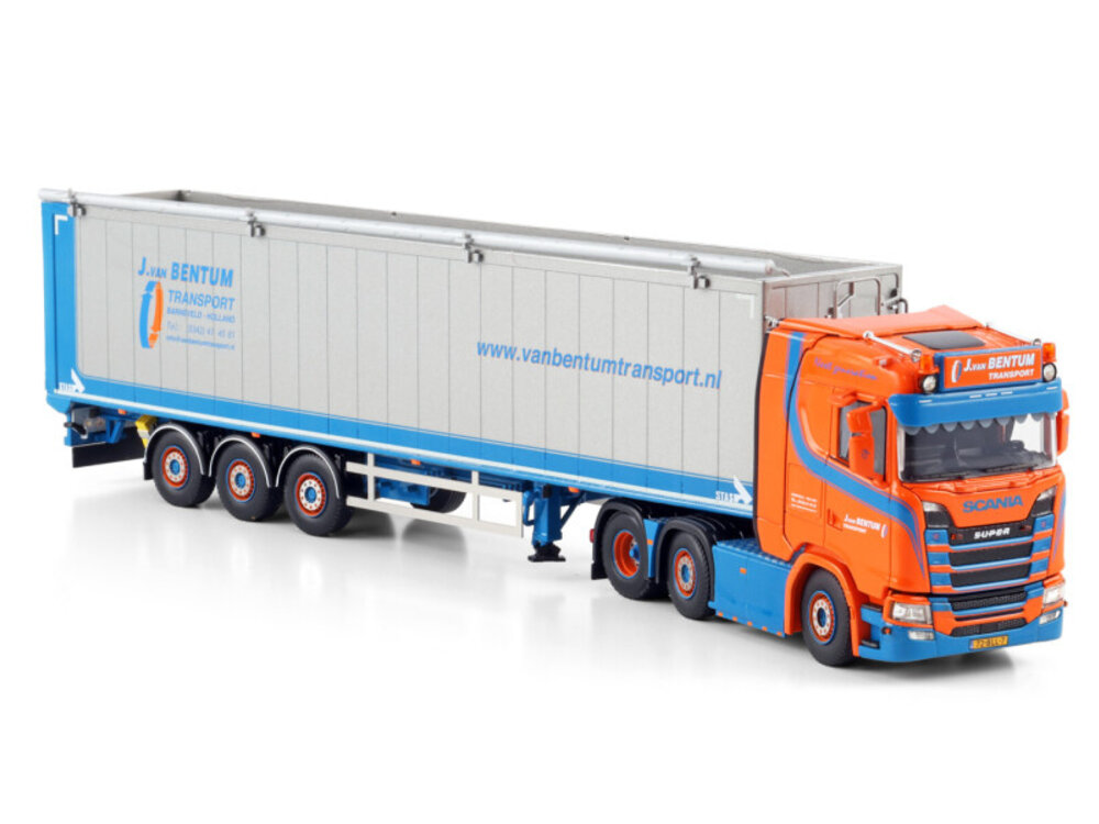 WSI WSI Scania S Normal 6x2 with 3-axle twin steer tipper trailer J. VAN BENTUM
