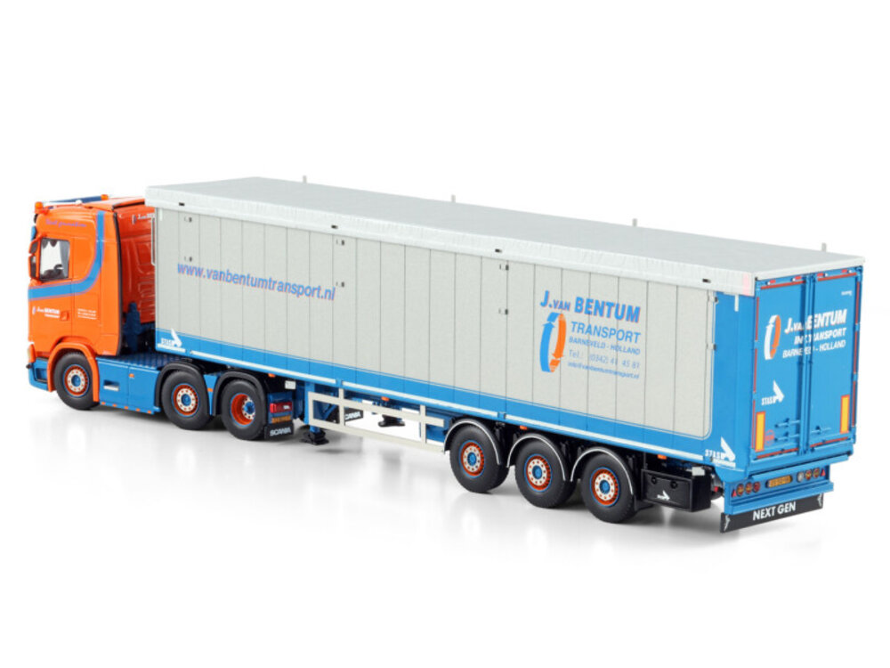 WSI WSI Scania S Normal 6x2 with 3-axle twin steer tipper trailer J. VAN BENTUM
