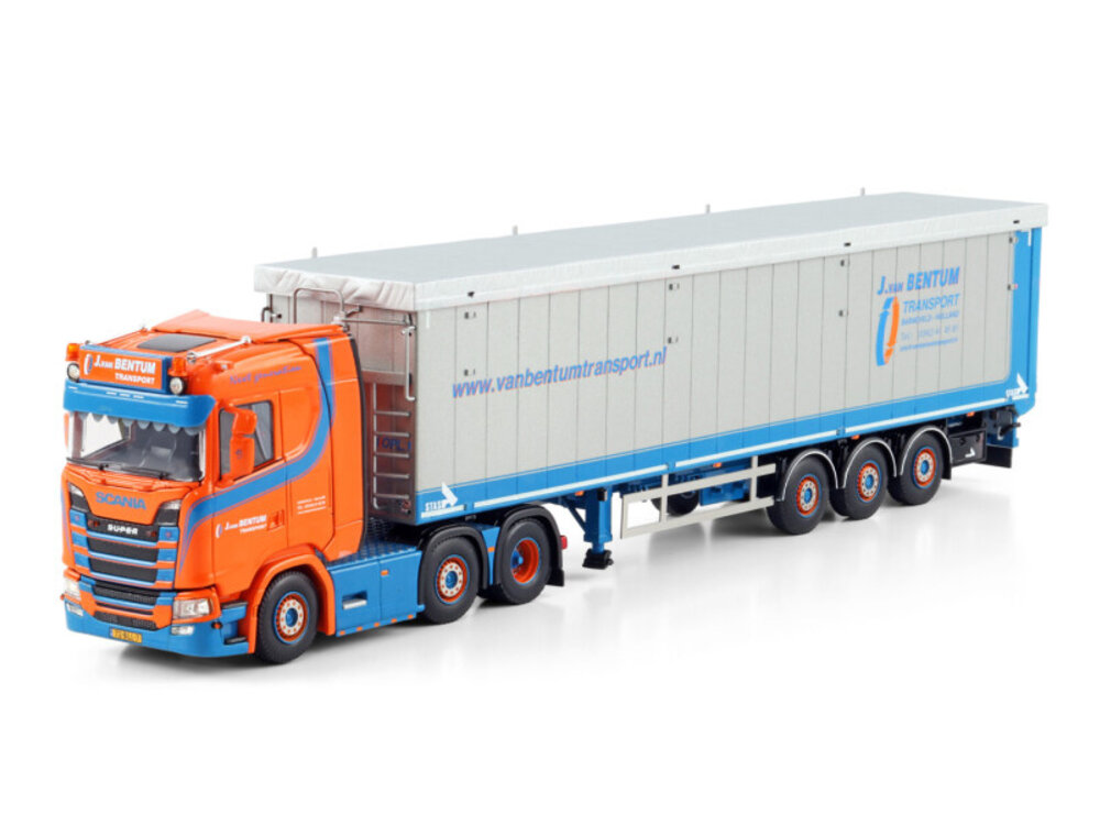WSI WSI Scania S Normal 6x2 with 3-axle twin steer tipper trailer J. VAN BENTUM