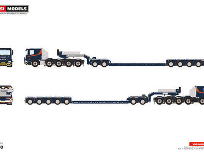 WSI WSI Scania P Low 10x4 with 5 axle lowloader + 2-axle dolly H. VAN DIEREN