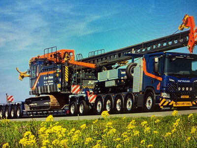 WSI WSI Scania P Low 10x4 with 5 axle lowloader + 2-axle dolly H. VAN DIEREN