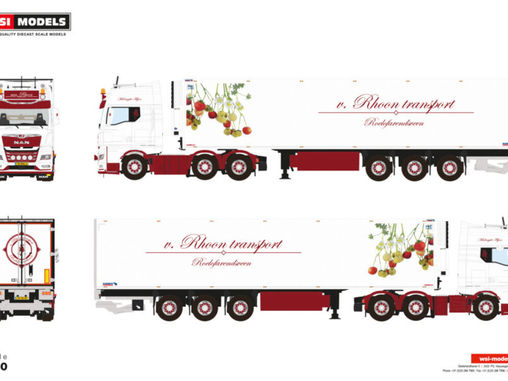 WSI WSI MAN TGX GX 6x2 met 3-as koeloplegger VAN RHOON TRANSPORT