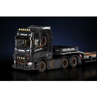 IMC Scania S 6x2 with 4-axle MCOS lowloader DEVELON