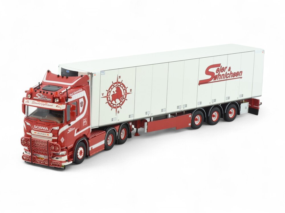 Tekno Scania Next Gen S-serie with 3-axle reefer trailer SEJER & SONNICHSEN