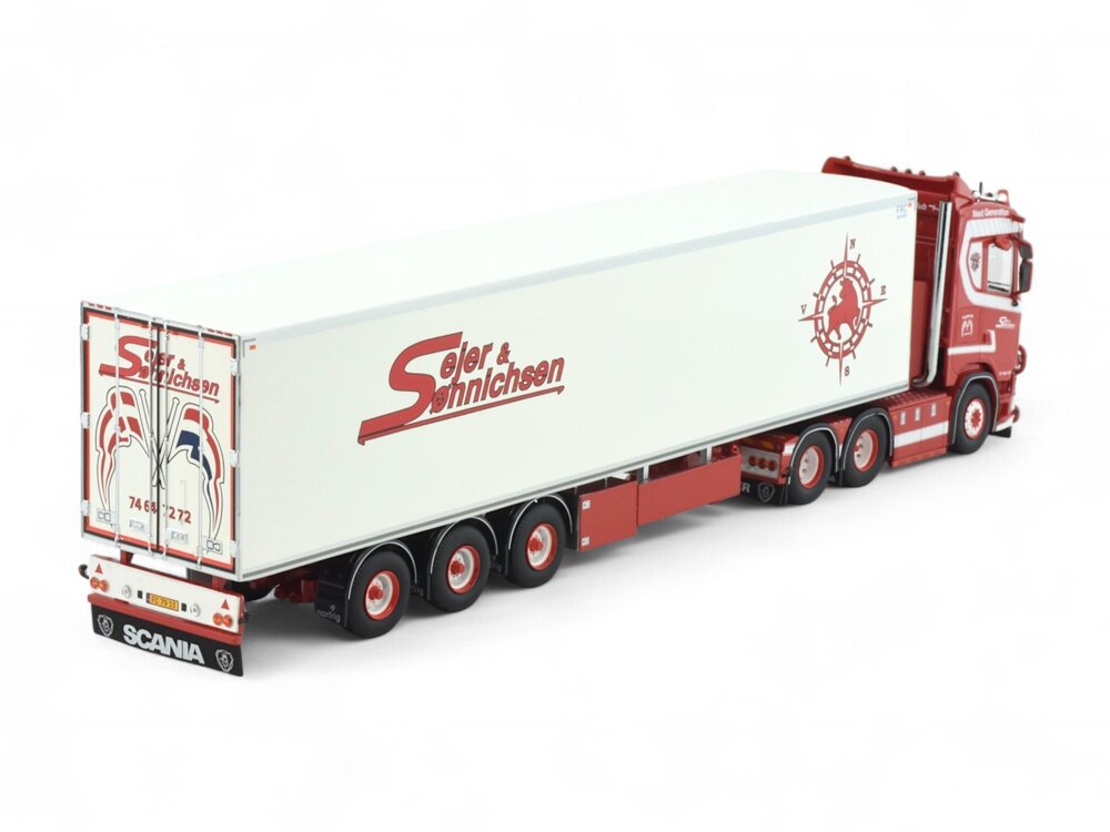 Tekno Scania Next Gen S-serie with 3-axle reefer trailer SEJER & SONNICHSEN
