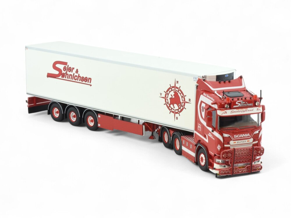 Tekno Scania Next Gen S-serie with 3-axle reefer trailer SEJER & SONNICHSEN