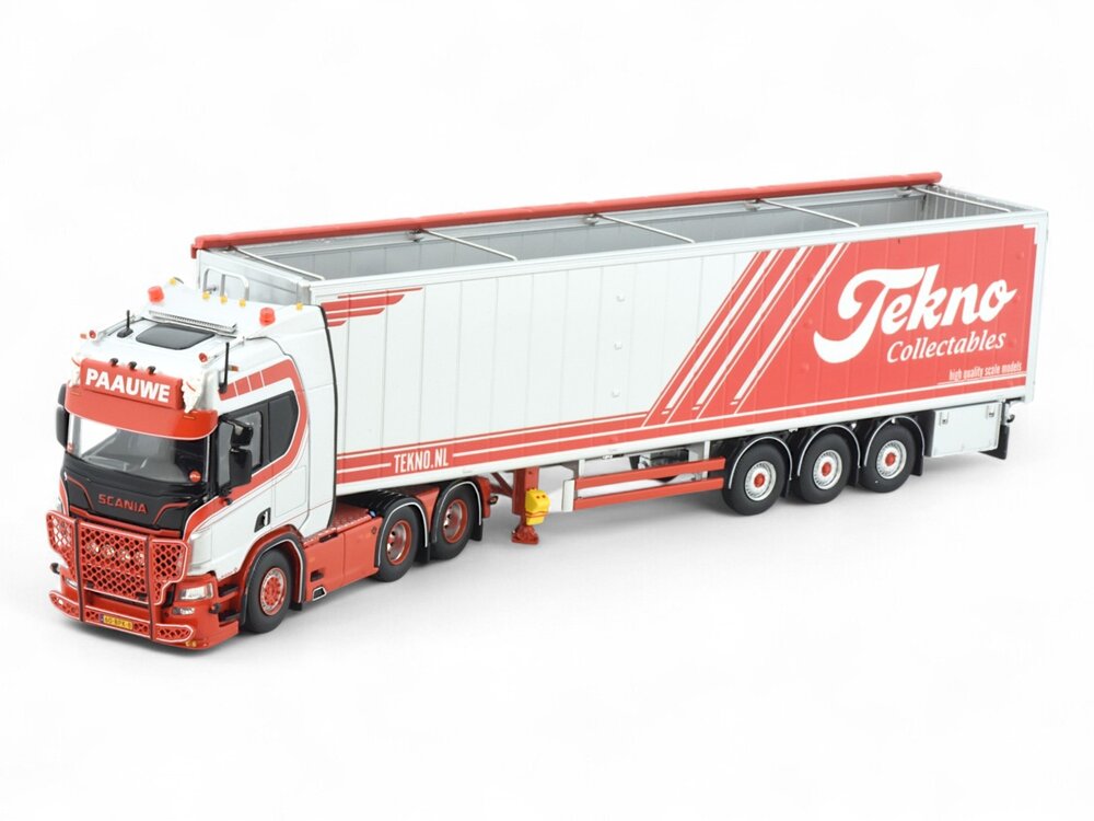 Tekno Tekno Scania Next Gen R650 6x2 with 3-axle Walkingfloor trailer PAAUWE TRANSPORT