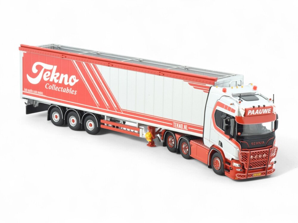 Tekno Tekno Scania Next Gen R650 6x2 with 3-axle Walkingfloor trailer PAAUWE TRANSPORT