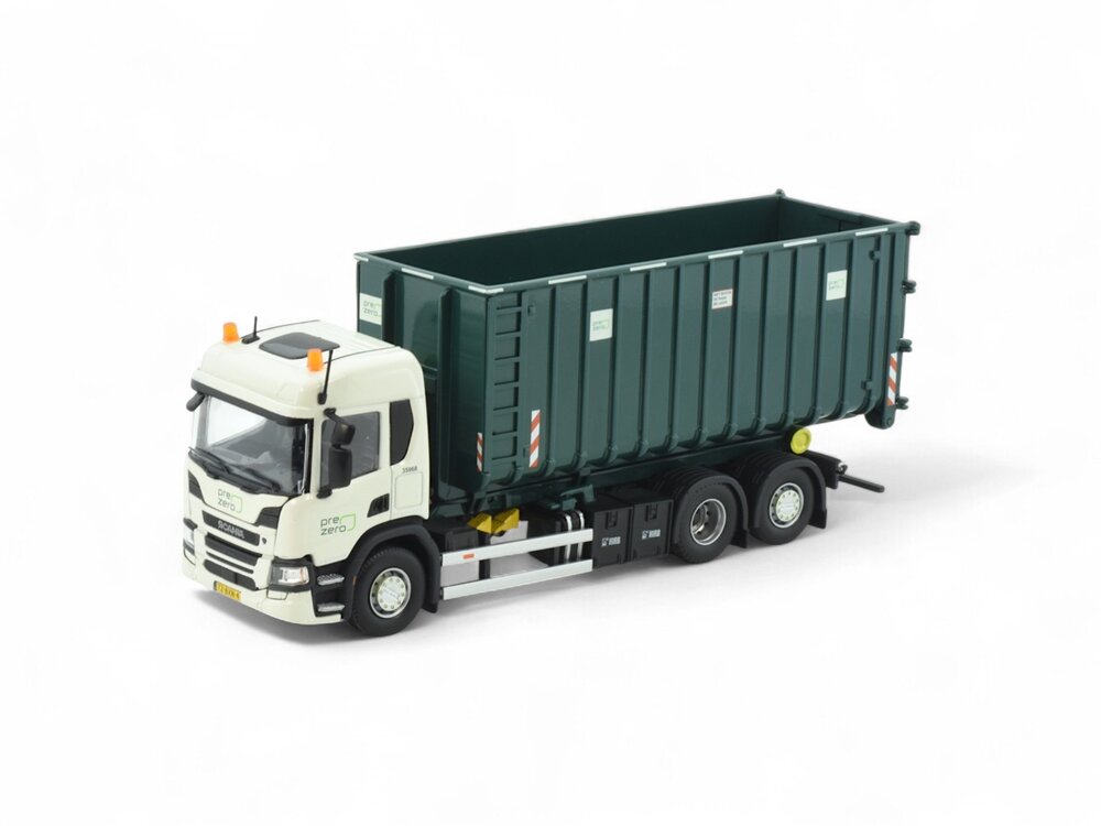 Tekno Tekno Scania P370 rigid truck with hooklift + 40m3 container PREZERO