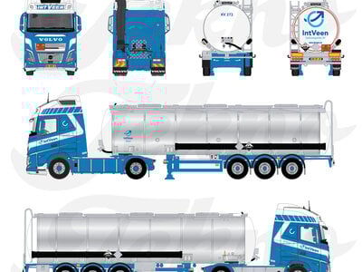 Tekno Tekno Volvo FH Aero Globetrotter XL with 3-axle tank trailer KEES IN 'T VEEN