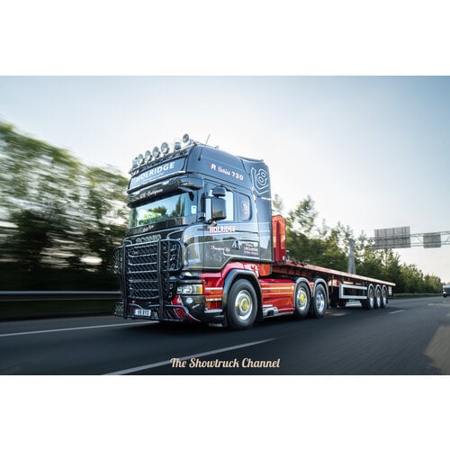 Tekno Tekno Scania R-serie Topline 6x2 met 3-assige vlakke trailer HOLRIDGE Tekno Tekno Scania R-serie Topline 6x2 met 3-assige vlakke trailer HOLRIDGE