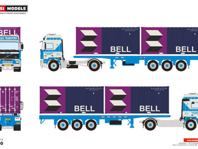 WSI WSI Volvo F12 Glob. met 3-as container trailer + 2 x 20ft. container TAALE TRANSPORT