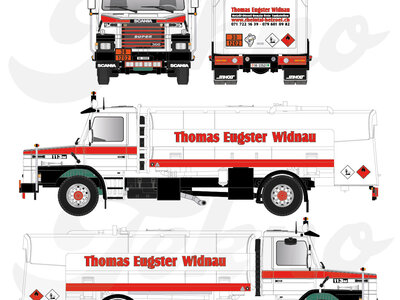 Tekno Tekno Scania 113M Torpedo 4x2 motorwagen met resin brandstoftank THOMAS EUGSTER