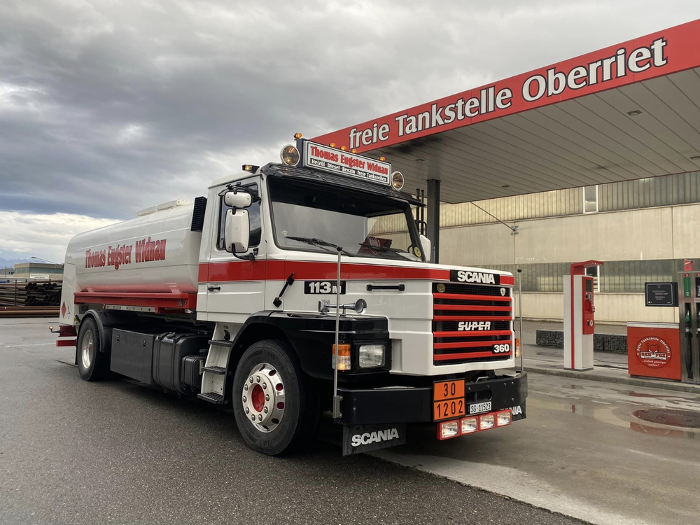 Tekno Tekno Scania 113M Torpedo 4x2 motorwagen met resin brandstoftank THOMAS EUGSTER