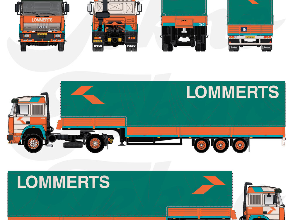 Tekno Tekno Iveco Turbostar met 3-assige zwanenhals oplegger LOMMERTS