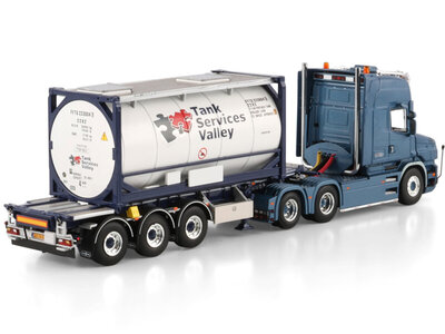 WSI WSI Scania T6 Torpedo Topline 6x2 with 3-axle 30ft container trailer + 20ft tank container TANK SERVICES VALLY BV