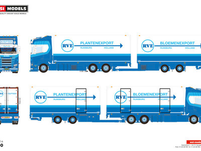 WSI WSI Scania R Highline 6x2 motor koelwagen met 2-assige koeltrailer M.G. VAN ZUIJLEN