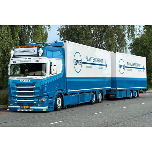 WSI WSI Scania R Highline 6x2 motor koelwagen met 2-assige koeltrailer M.G. VAN ZUIJLEN WSI WSI Scania R Highline 6x2 motor koelwagen met 2-assige koeltrailer M.G. VAN ZUIJLEN
