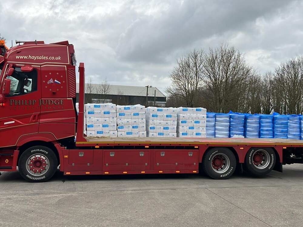 Tekno Tekno Renault T High vlakke motorwagen met 3-assige wipkar (incl. lading) PHILIPPE JUDGE